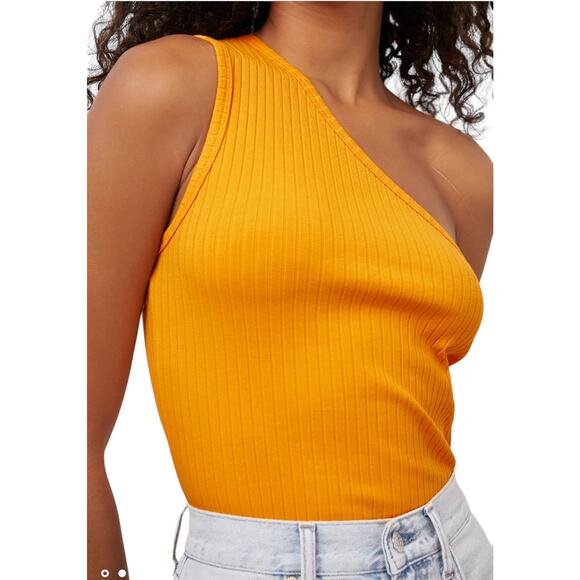 NWT! Rails Esti One Shoulder Top in Marigold - Size XL - Picture 2 of 8